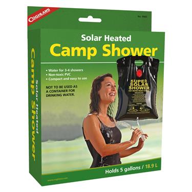 Coghlan's 5 gallon Camp Shower - Solar Heated w/Shower Head Handle & Velvue